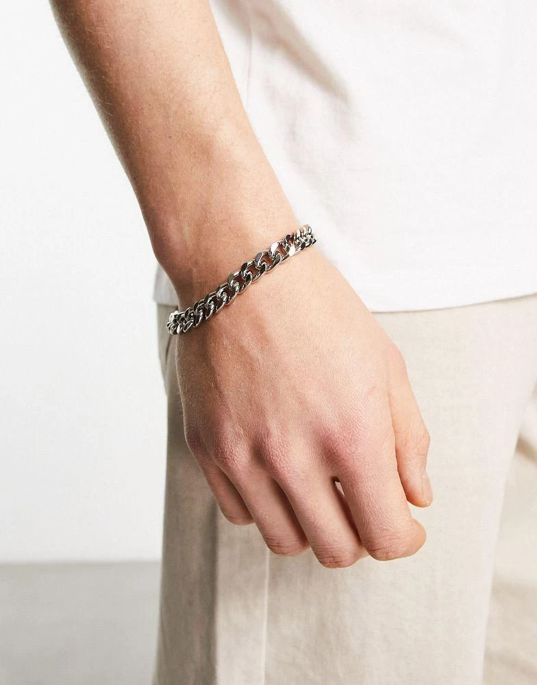 商品ASOS|ASOS DESIGN chunky chain bracelet in silver tone,价格¥81,第2张图片详细描述