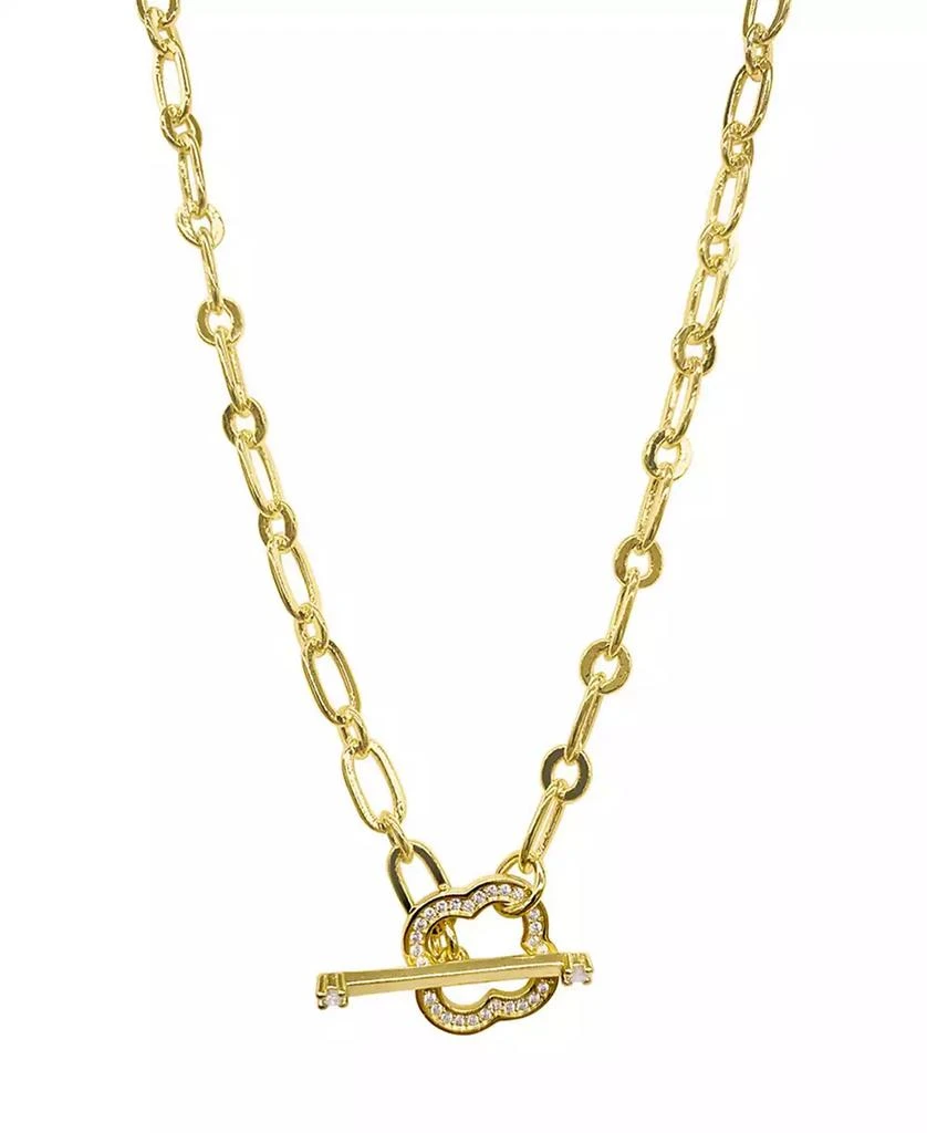 商品ADORNIA|Plated Crystal Clover Toggle Necklace,价格¥256,第2张图片详细描述