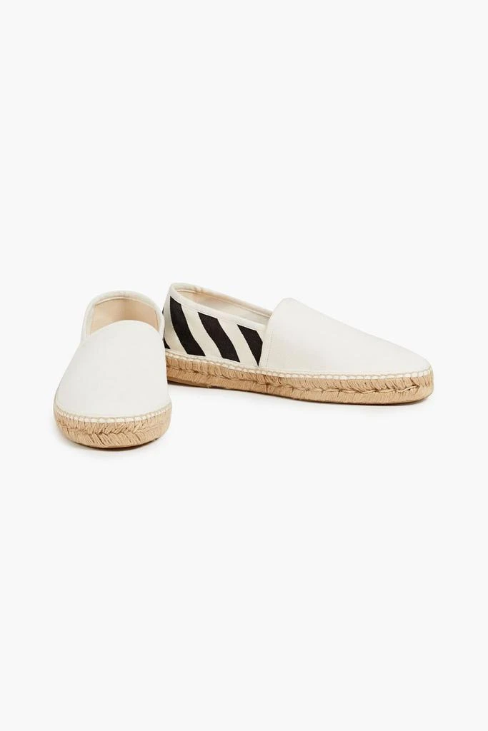 商品Off-White|Striped cotton-canvas espadrilles,价格¥776,第2张图片详细描述