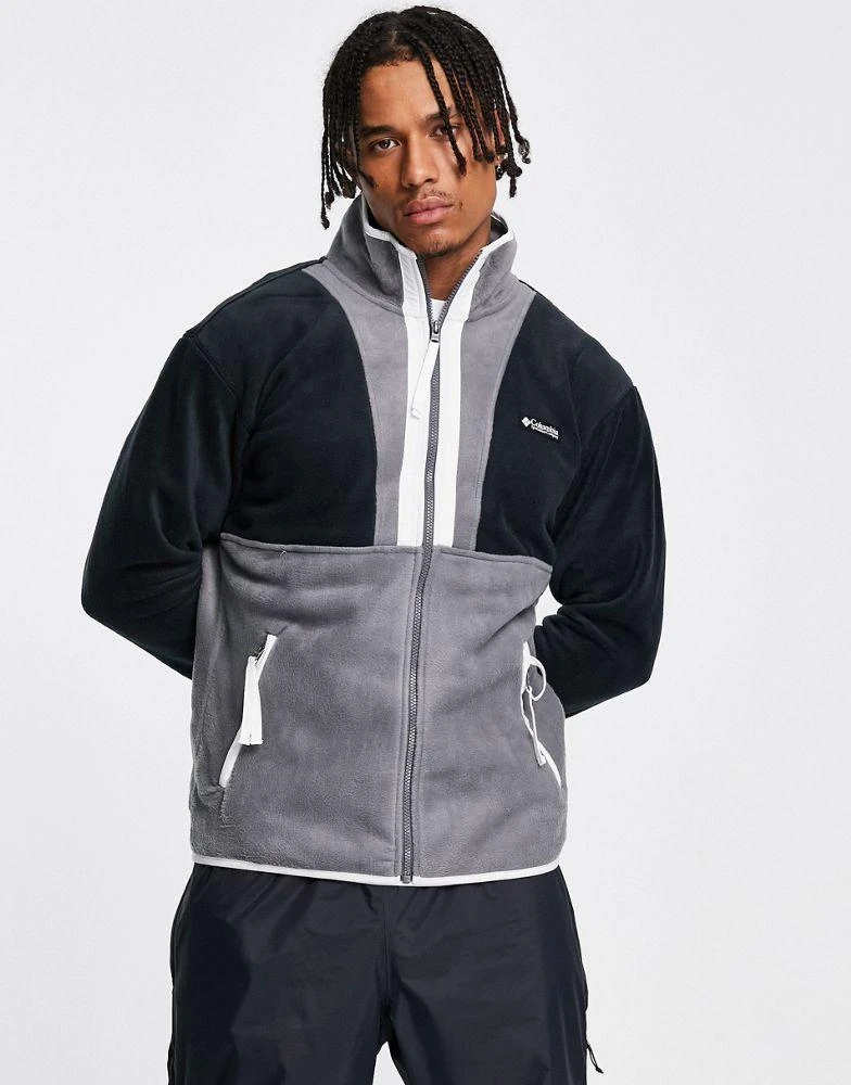 商品Columbia|Columbia Back Bowl full zip fleece jacket in black and grey,价格¥689,第1张图片