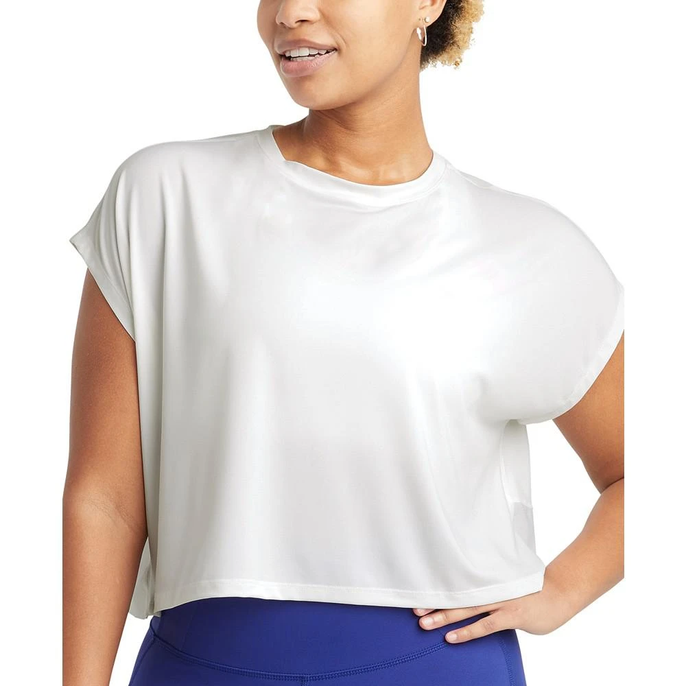 商品CHAMPION|Women's Mesh-Trim Cropped T-Shirt,价格¥91,第1张图片