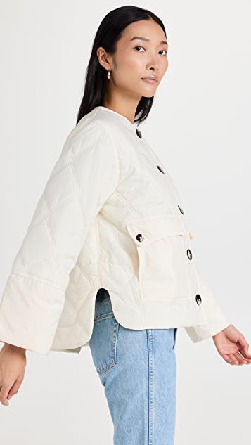 商品Ganni|短版厚织尼龙布料夹克,价格¥2904,第5张图片详细描述