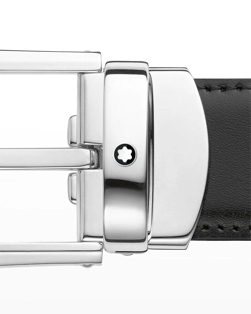 商品MontBlanc|Men's Horseshoe-Buckle Reversible Leather Belt,价格¥2935,第4张图片详细描述