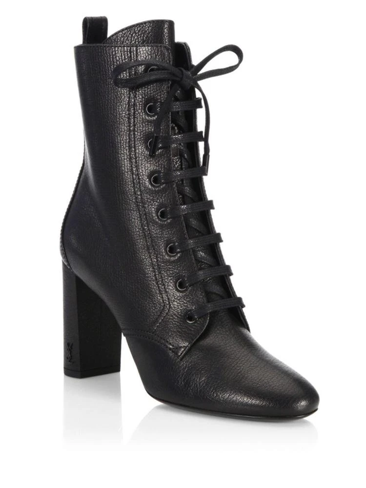 商品Yves Saint Laurent|Loulou Leather Lace-Up Booties,价格¥2984,第1张图片