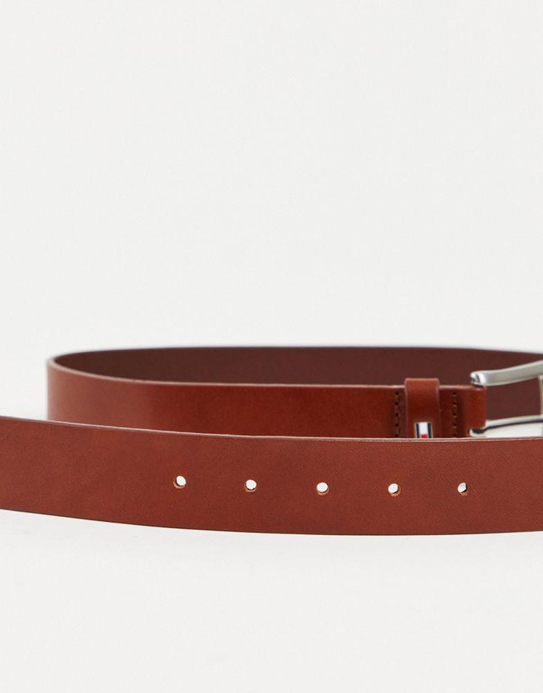 商品Tommy Hilfiger|Tommy Hilfiger new denton 3.5cm leather belt in dark tan,价格¥320,第4张图片详细描述
