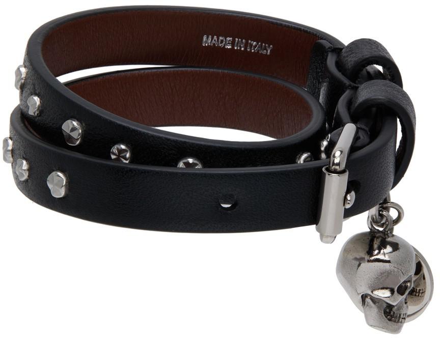 Black & Silver Studded Wrap Bracelet商品第5张图片规格展示