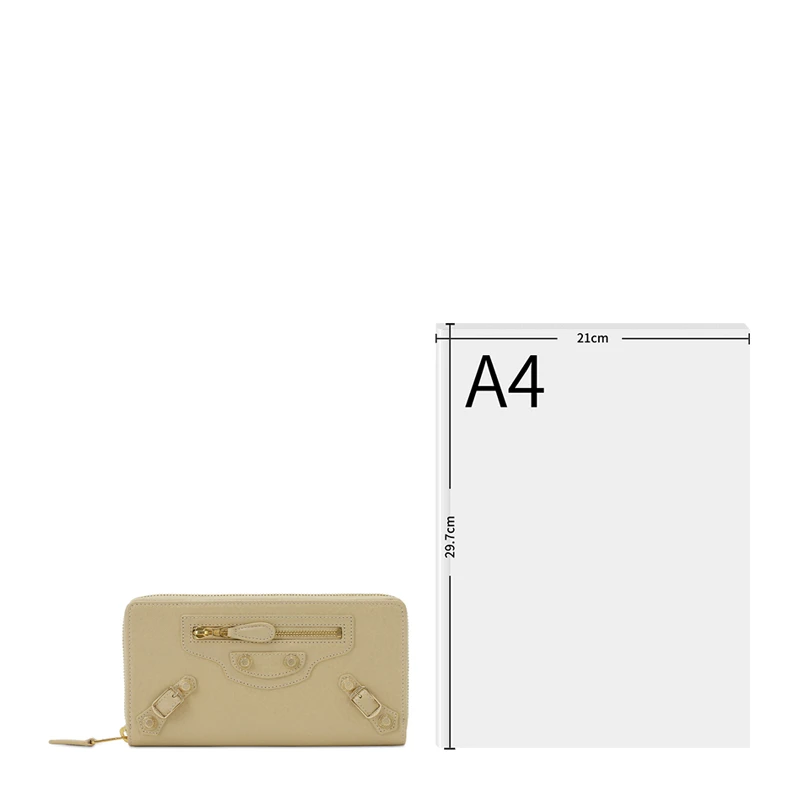 BALENCIAGA 女士浅咖色拉链小号钱包 253053-D940G-9620 商品