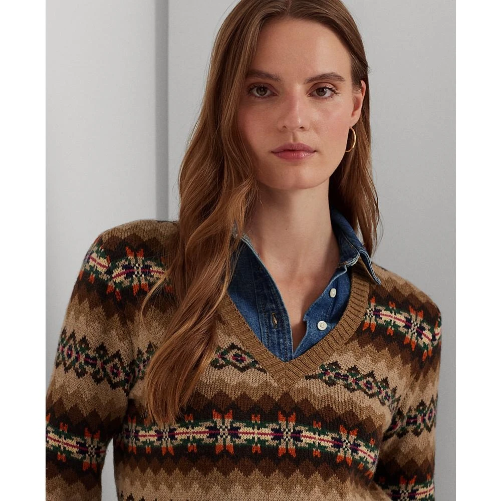 商品Ralph Lauren|Women's Fair Isle V-Neck Sweater,价格¥1052,第4张图片详细描述