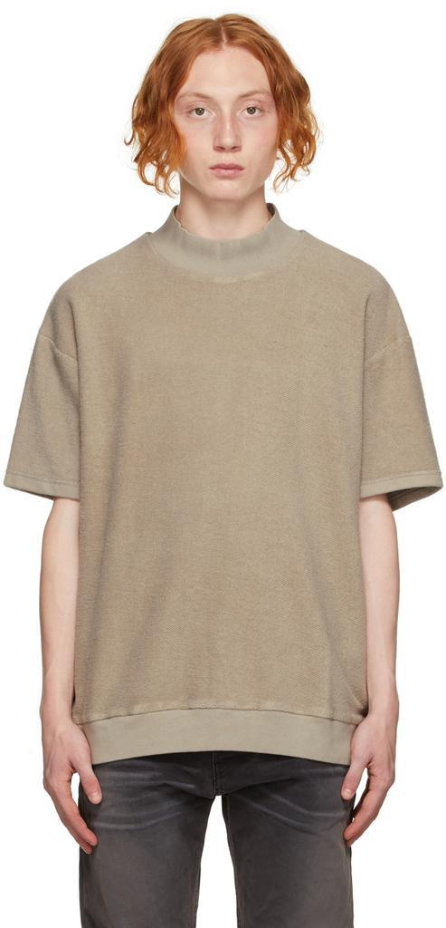 商品Fear of god|Beige Inside Out Mock Neck Short Sleeve Sweatshirt,价格¥3088,第1张图片