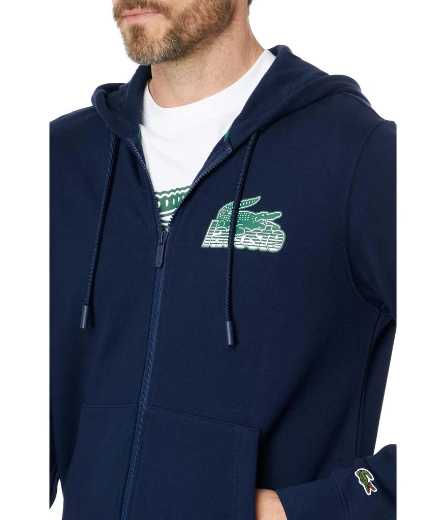 商品Lacoste|Long Sleeve Classic Fit Full Zip Graphic Hoodie,价格¥743,第3张图片详细描述