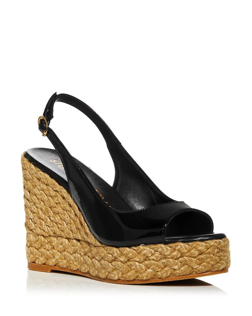 商品Stuart Weitzman|Women's Island Peep Toe Espadrille Wedge Platform Pumps,价格¥1670,第1张图片