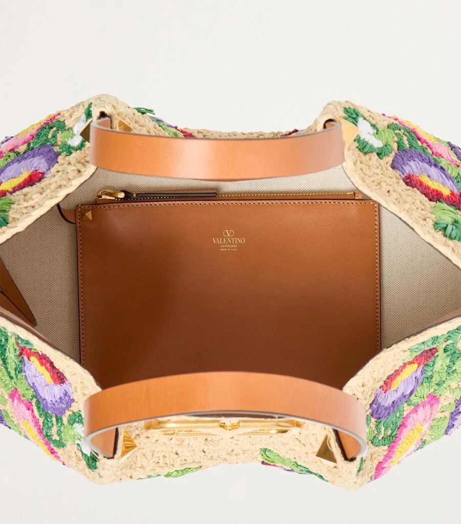 商品Valentino|Raffia Floral VLogo Tote Bag,价格¥28665,第3张图片详细描述