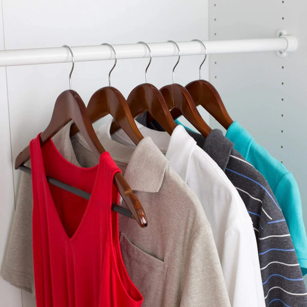 商品Home Basics|Home Basics Non-Slip Wood Hanger, (Pack of 5), Oak,价格¥139,第3张图片详细描述