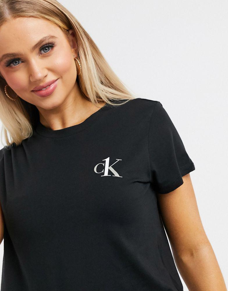 Calvin Klein CK One Lounge crew neck t-shirt in black商品第3张图片规格展示
