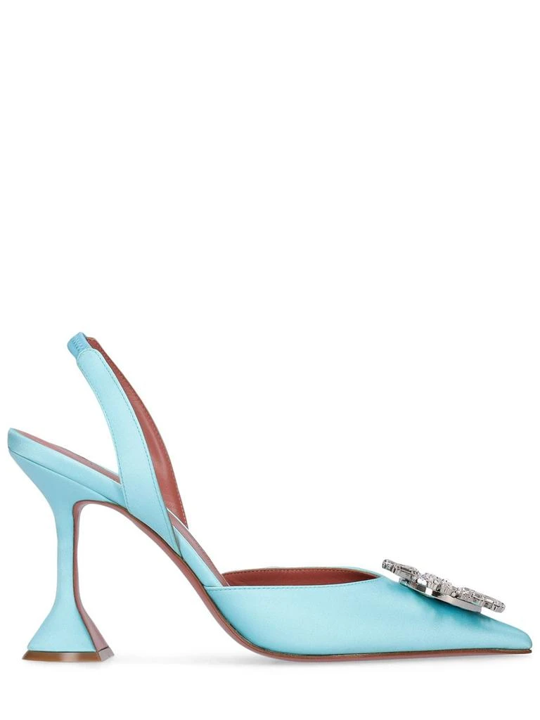 商品Amina Muaddi|95mm Begum Satin Slingback Pumps,价格¥8503,第1张图片