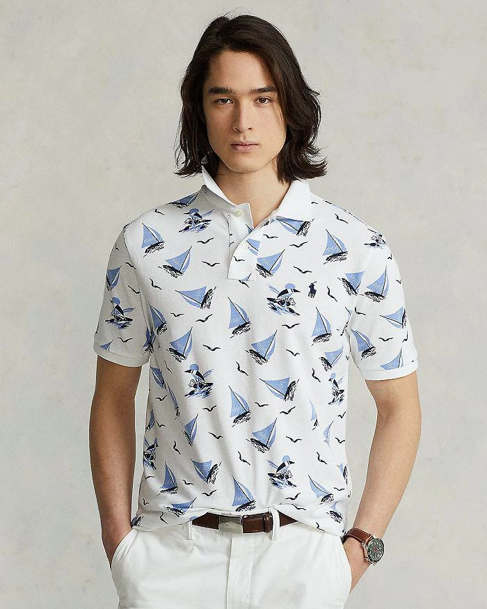 商品Ralph Lauren|Cotton Mesh Nautical Polo Bear Print Custom Slim Fit Polo Shirt,价格¥556,第5张图片详细描述