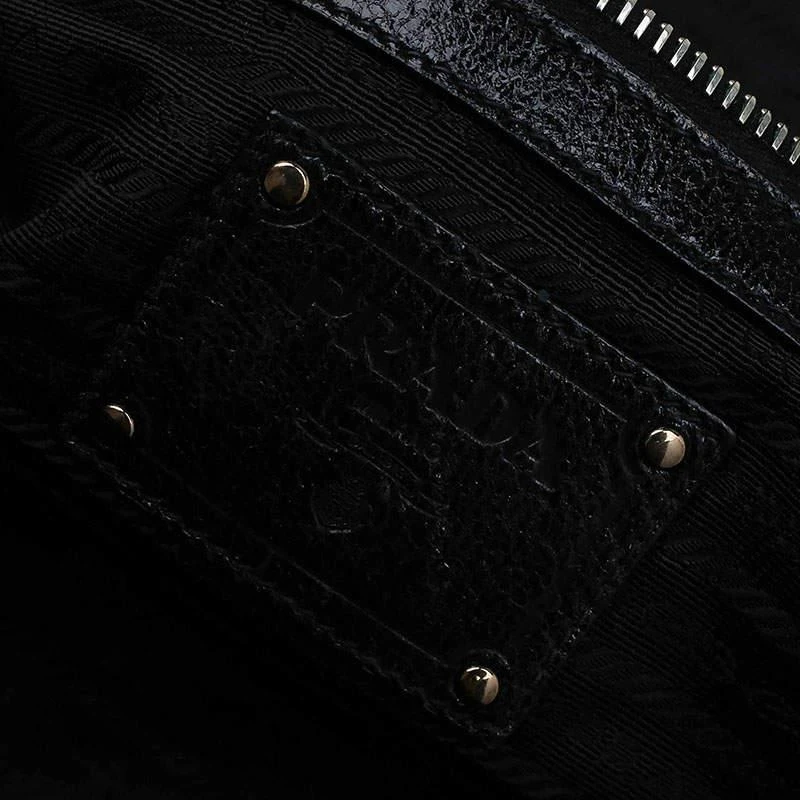 Prada Black Cervo Lux Leather Chain Bowling Bag 商品