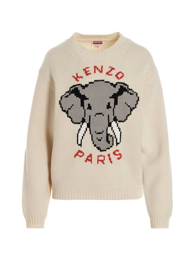 商品Kenzo|Kenzo Logo Intarsia Crewneck Jumper,价格¥1777,第1张图片