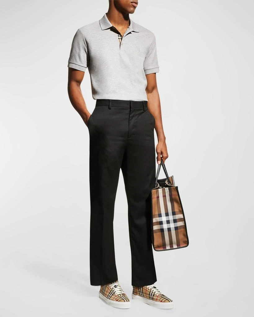 商品Burberry|Men's Eddie Pique Polo Shirt, Gray,价格¥2151,第2张图片详细描述