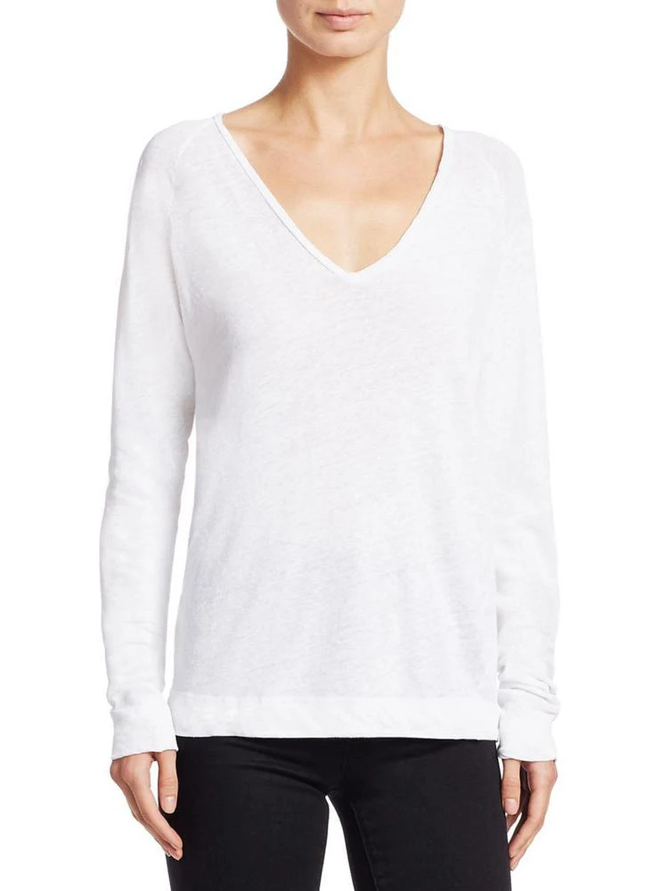 商品J Brand|Long-Sleeve V-Neck Shirt,价格¥512,第1张图片