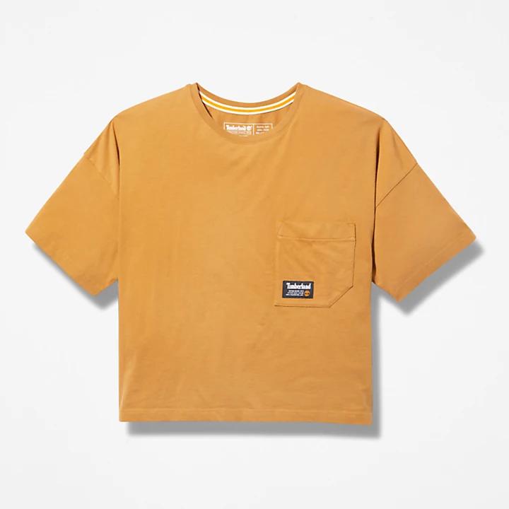 Progressive Utility Pocket T-Shirt for Women in Dark Yellow商品第6张图片规格展示
