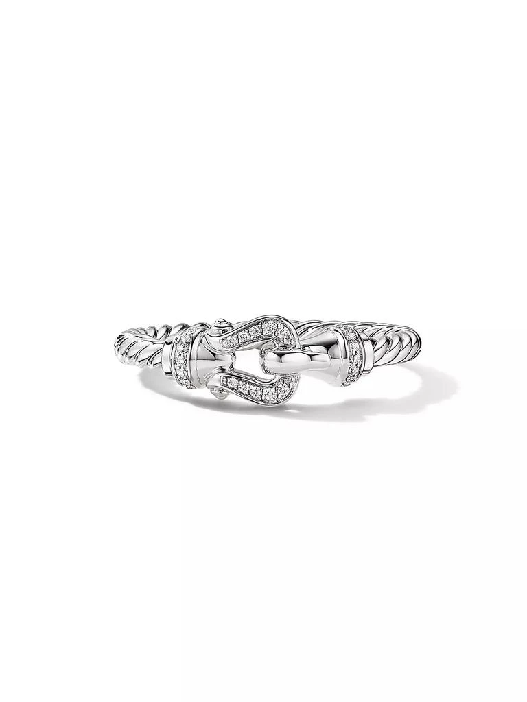 商品David Yurman|Petite Buckle Ring In 18K White Gold,价格¥7457,第2张图片详细描述