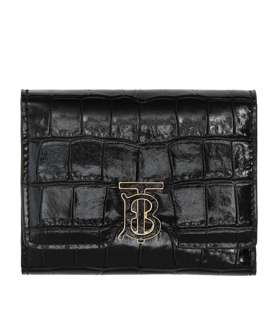 商品Burberry|Leather TB Monogram Folding Wallet,价格¥4221,第1张图片