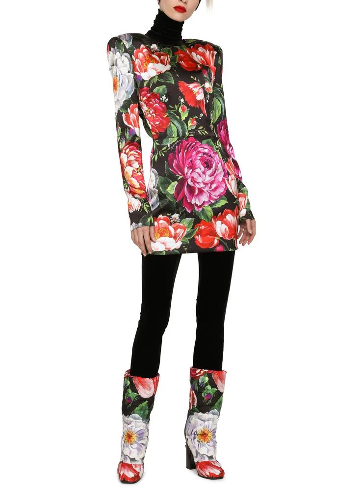 商品Dolce & Gabbana|花卉印花短款丝缎连衣裙,价格¥9823,第2张图片详细描述
