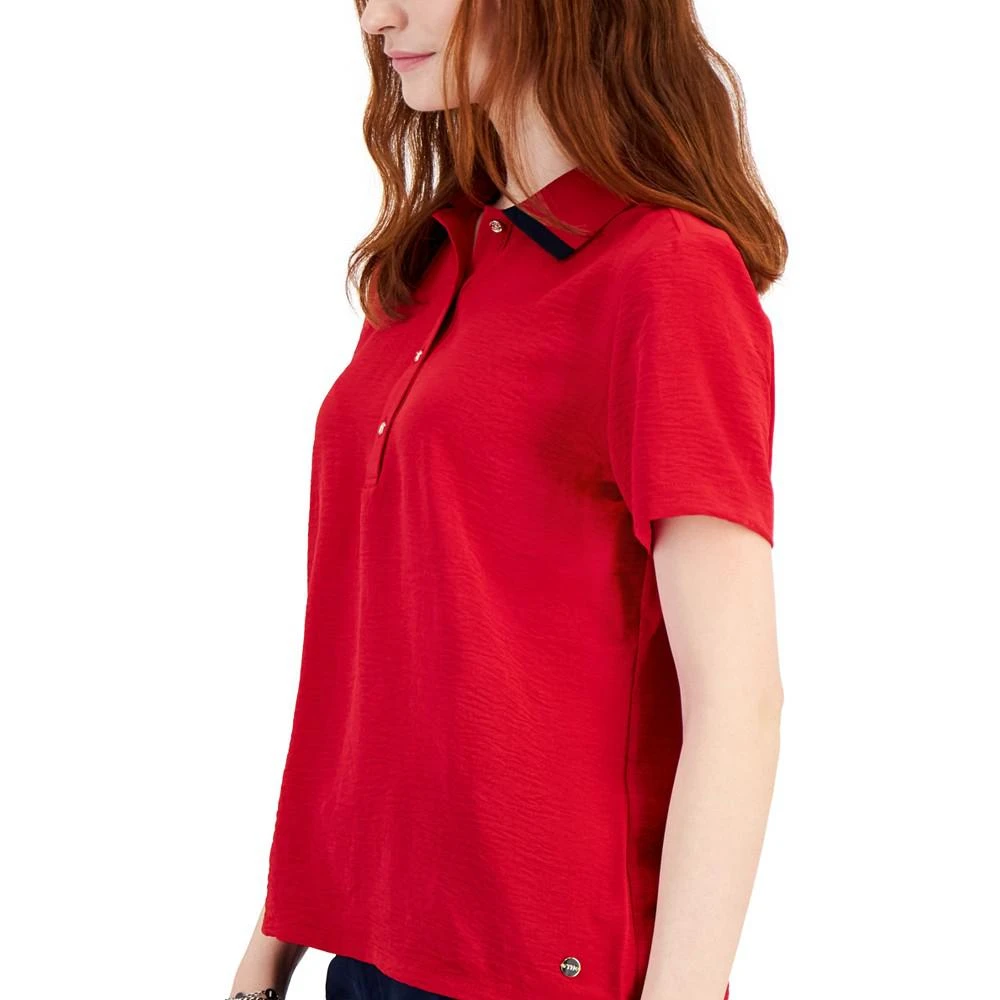 商品Tommy Hilfiger|Women's Collared Short-Sleeve Polo Top,价格¥336,第3张图片详细描述