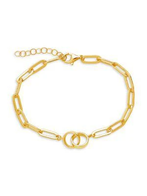商品Sterling Forever|14K Gold Vermeil Interlocking Circles Chain Link Bracelet,价格¥343,第1张图片