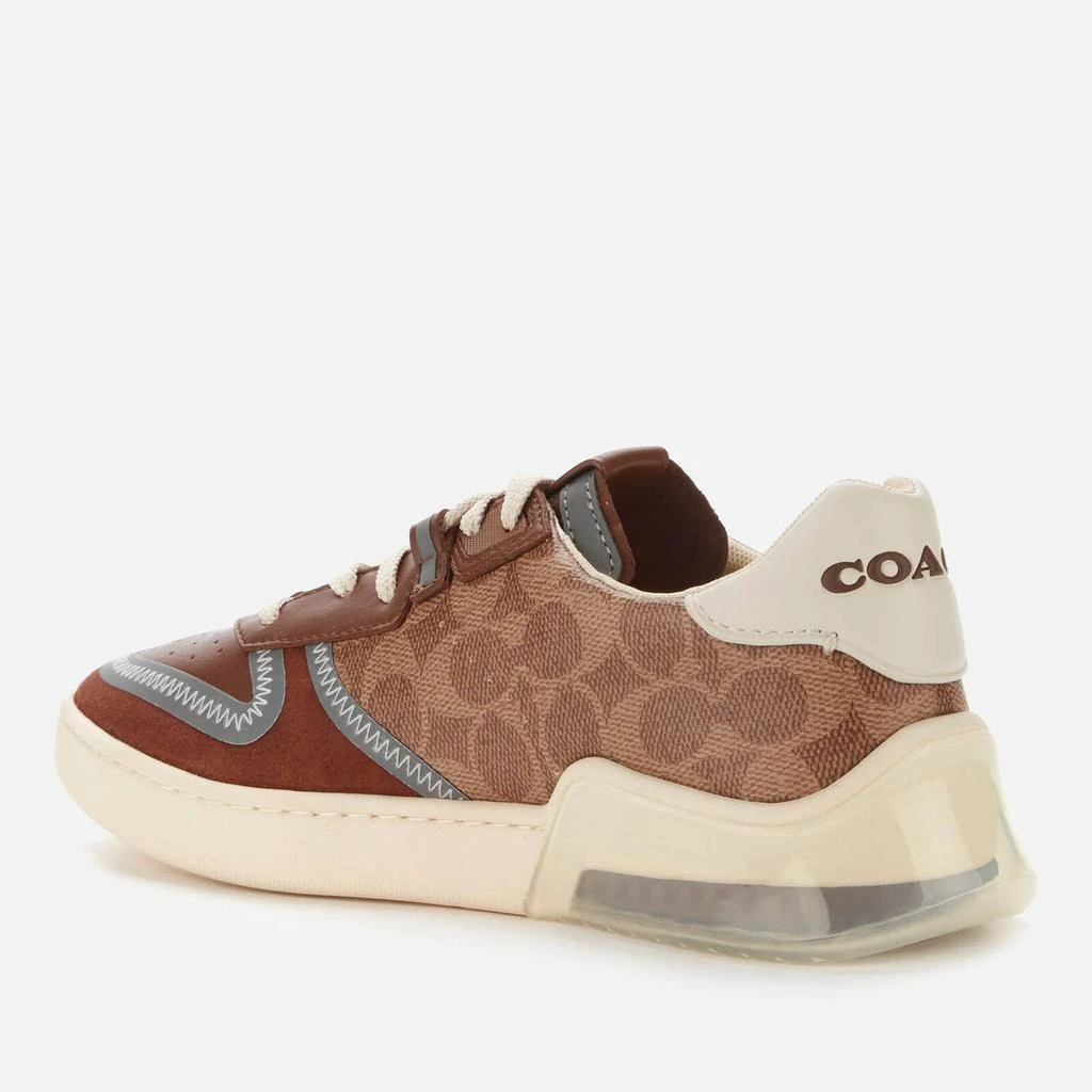 商品Coach|COACH MEN'S CITYSOLE SIGNATURE PRINT COURT TRAINERS - KHAKI/SADDLE,价格¥1297,第2张图片详细描述