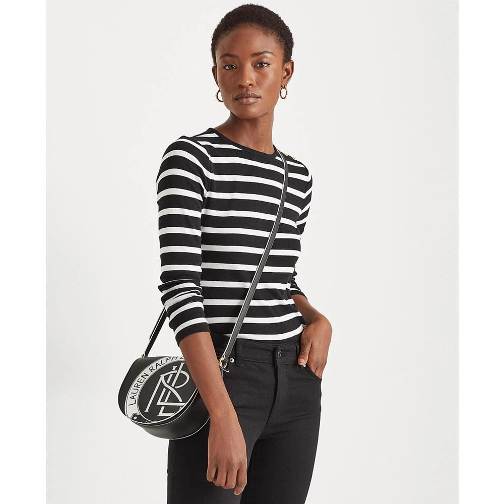 商品Ralph Lauren|Button-Shoulder Striped Top,价格¥76,第1张图片