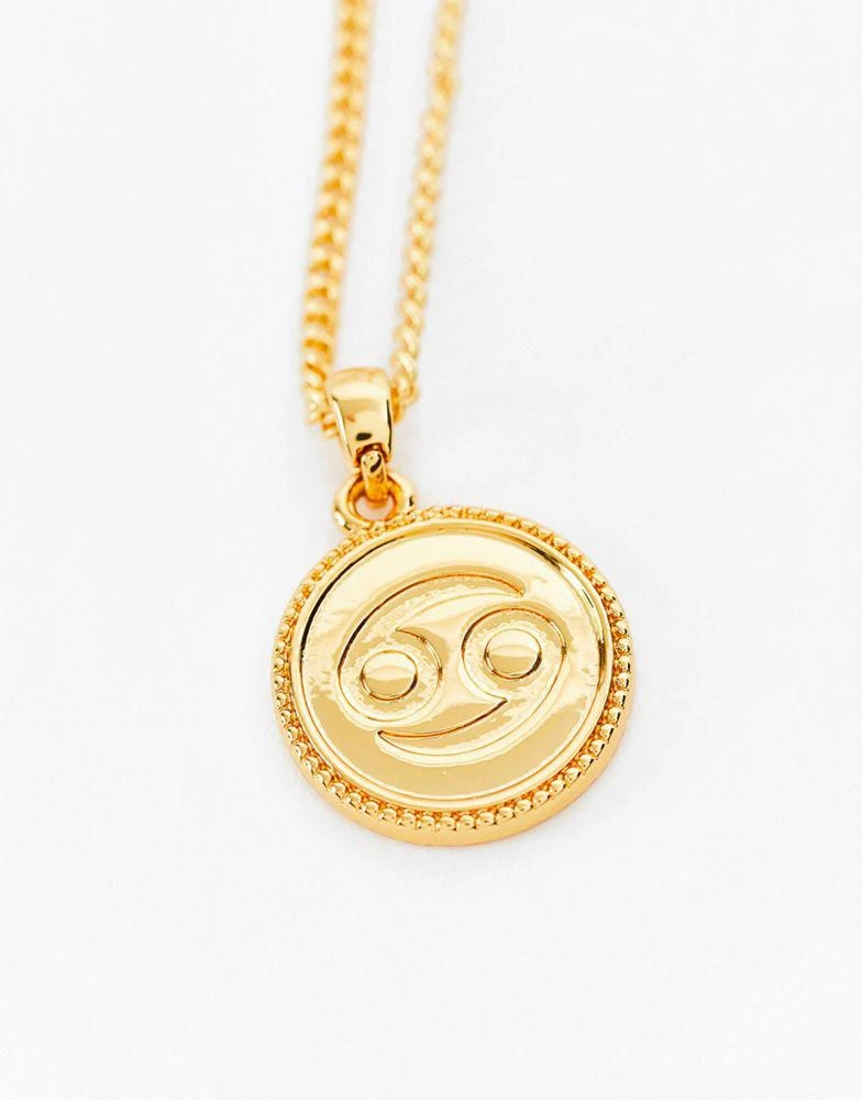 商品ASOS|ASOS DESIGN 14k gold plated necklace with reversible zodiac cancer pendant,价格¥87,第4张图片详细描述