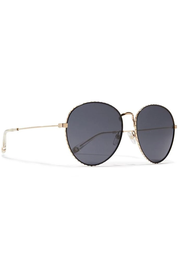 商品Givenchy|Aviator-style studded gold-tone sunglasses,价格¥1545,第3张图片详细描述