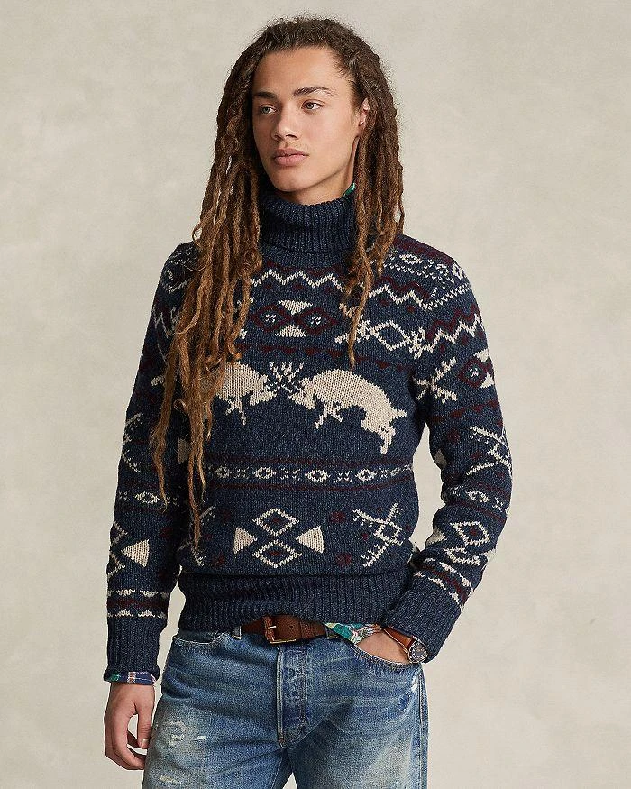 商品Ralph Lauren|Regular Fit Wool Cashmere Patterned Turtleneck Sweater,价格¥2269,第1张图片