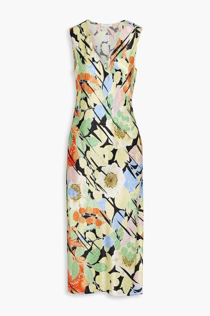 商品Equipment|Audricce wrap-effect floral-print silk-satin jacquard midi dress,价格¥2005,第5张图片详细描述