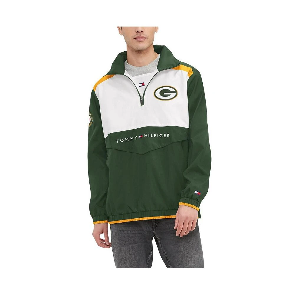 商品Tommy Hilfiger|Men's Green, White Green Bay Packers Carter Half-Zip Hooded Top,价格¥1104,第1张图片