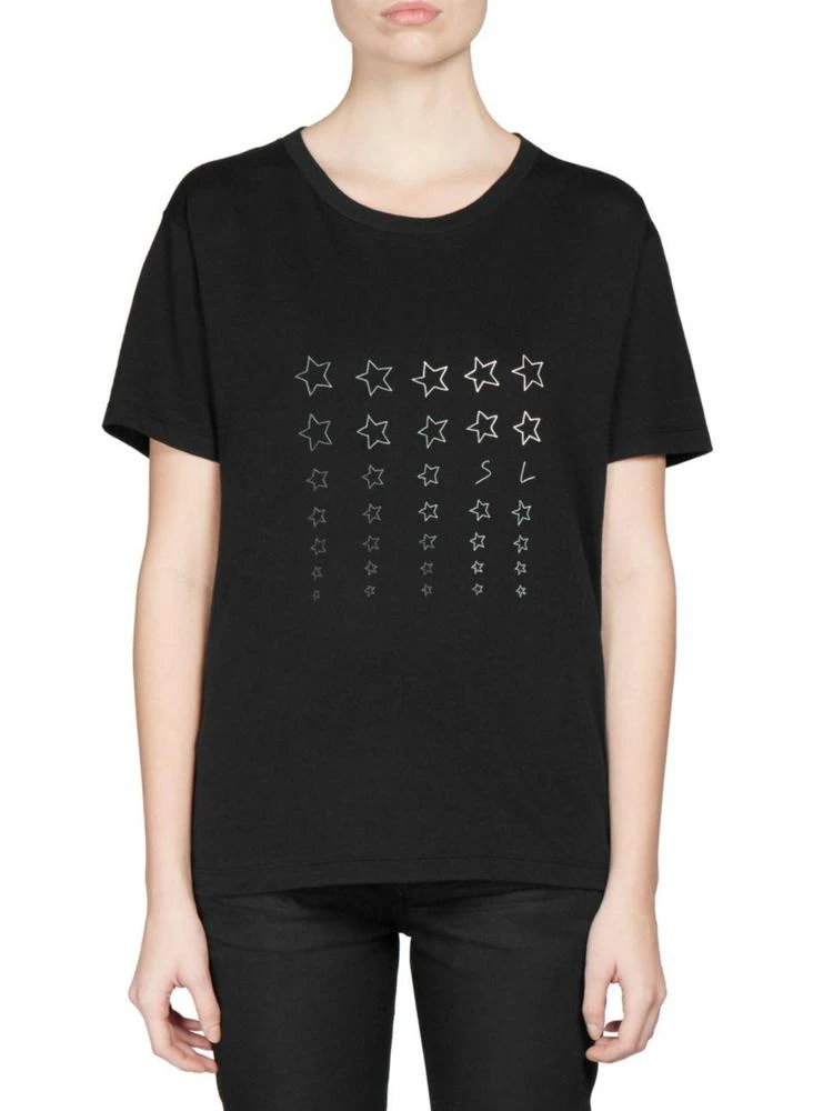 商品Yves Saint Laurent|Saint Laurent - Cotton Star Print T-Shirt,价格¥3136,第1张图片