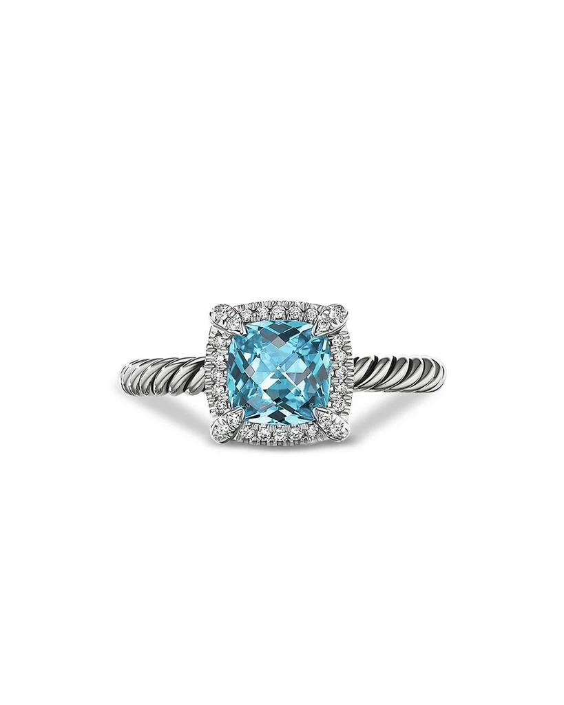 商品David Yurman|Sterling Silver Petite Chatelaine® Ring with Blue Topaz & Diamonds - Exclusive,价格¥5195,第1张图片