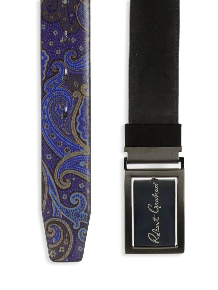 商品Robert Graham|Eclipse Reversible Faux Leather Belt,价格¥240,第2张图片详细描述