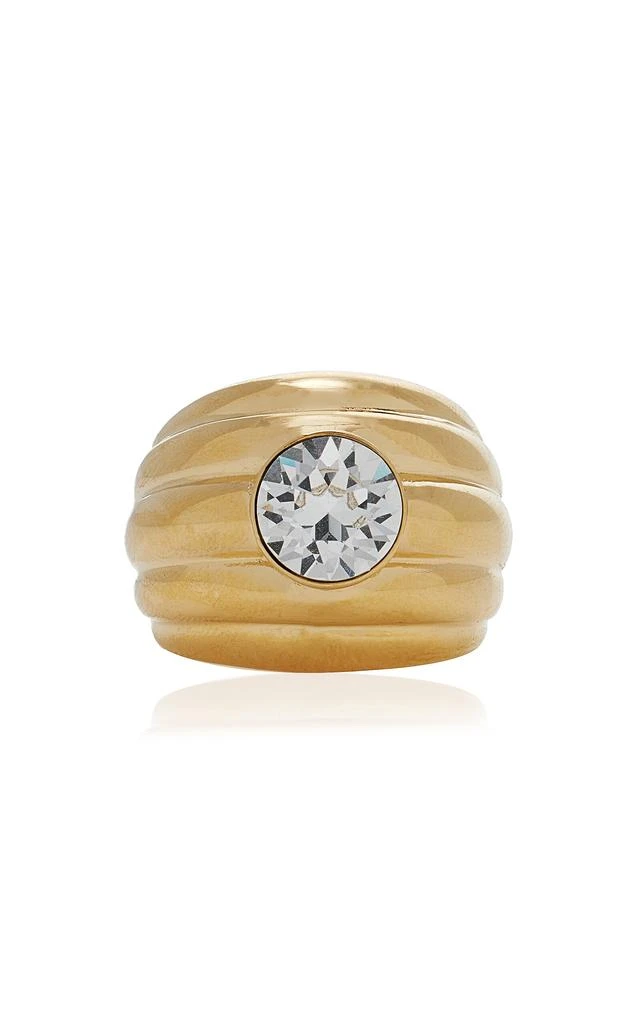 商品Amina Muaddi|Amina Muaddi - Jahleel Gold-Tone Crystal Ring - Gold - EU 52 - Moda Operandi - Gifts For Her,价格¥1682,第1张图片