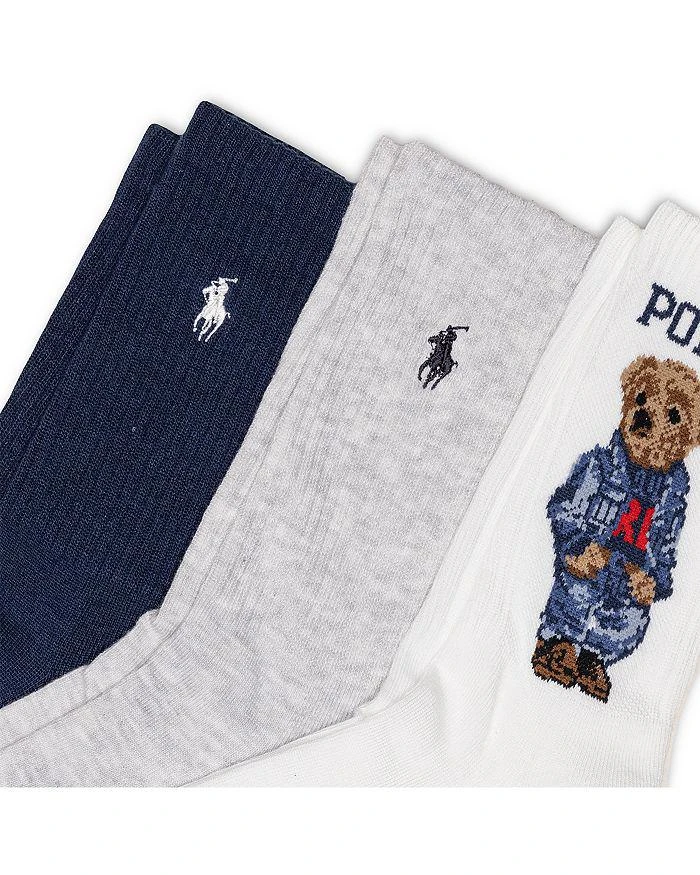 商品Ralph Lauren|Americana Sport Bear Crew Socks, Set of 3,价格¥167,第2张图片详细描述