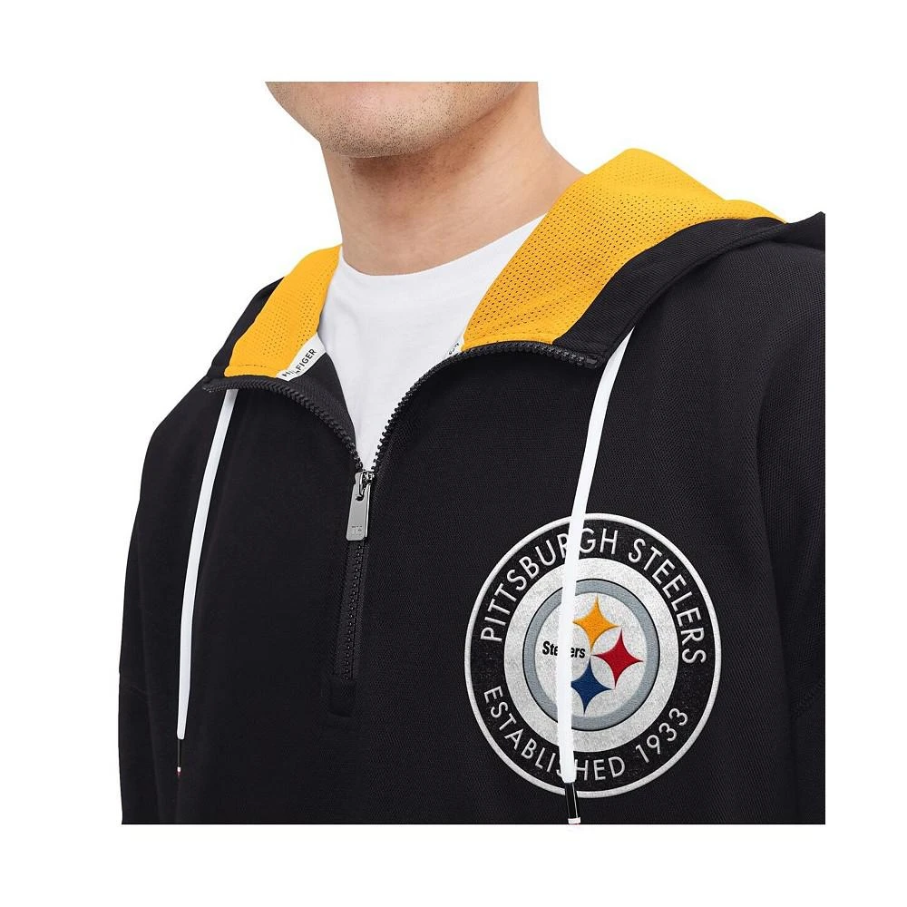 商品Tommy Hilfiger|Men's Black Pittsburgh Steelers Aaron Quarter-Zip Hoodie,价格¥736,第3张图片详细描述