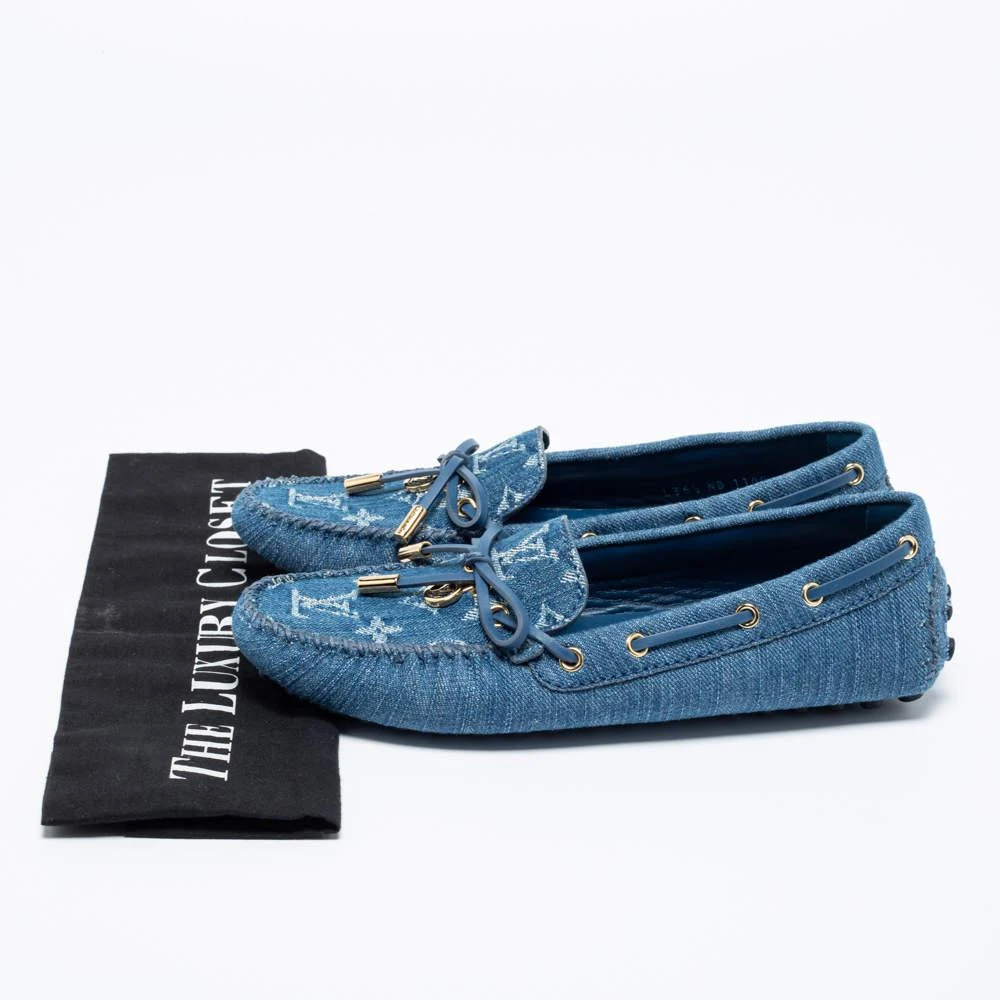 Louis Vuitton Blue Monogram Denim Gloria Loafers Size 36.5 商品
