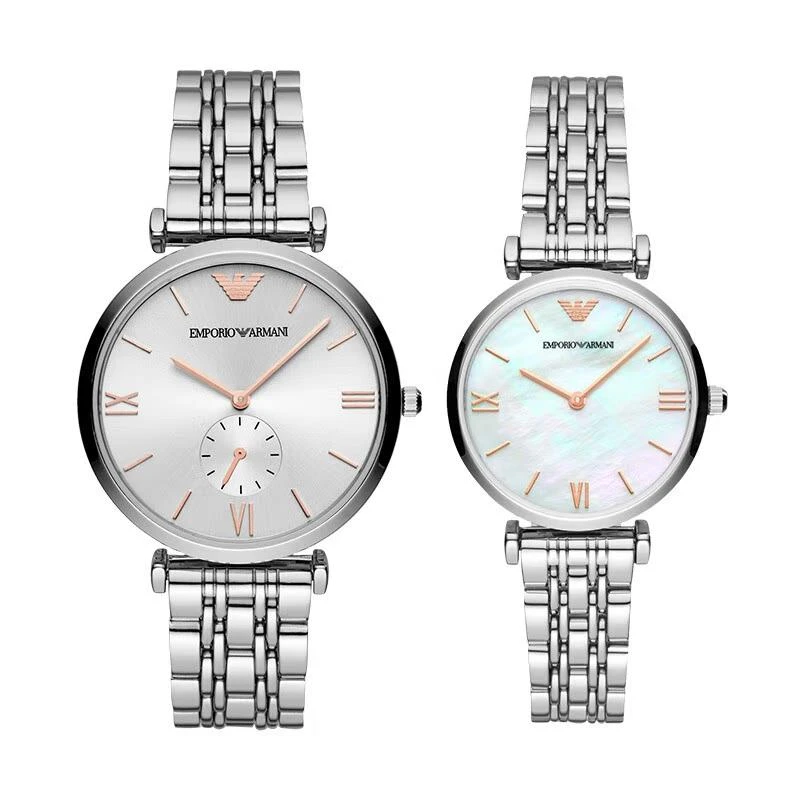 商品[国内直发] Emporio Armani| Armani阿玛尼对表简约钢带情侣款 AR90004,价格¥3710,第1张图片