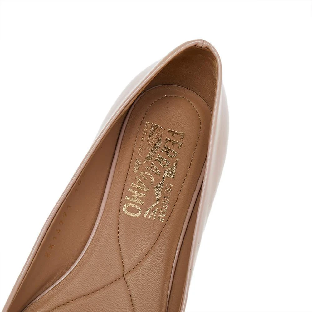 Salvatore Ferragamo Pink Patent Leather Vara Bow Ballet Flats Size 35.5 商品