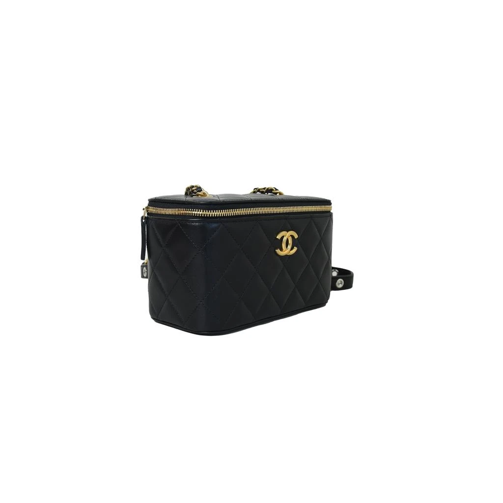 商品Chanel|Chanel Long Vanity Case with Strap Gold  Black,价格¥37093,第2张图片详细描述