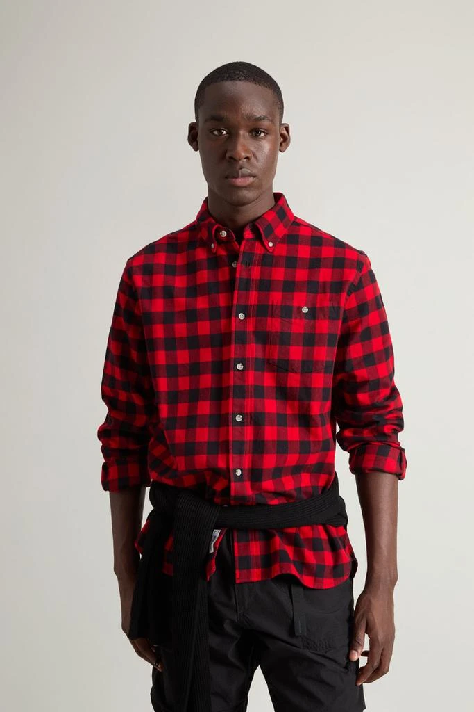 商品Woolrich|Traditional Flannel Check Shirt - Men - Green,价格¥1491,第4张图片详细描述