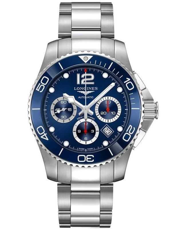 商品Longines|Longines HydroConquest Automatic Chronograph 43mm Blue Dial Stainless Steel Men's Watch L3.883.4.96.6,价格¥16495,第1张图片