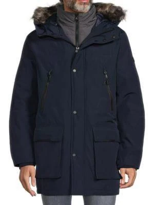 商品Michael Kors|Benson Snorkel Faux Fur Trim Jacket,价格¥375,第1张图片